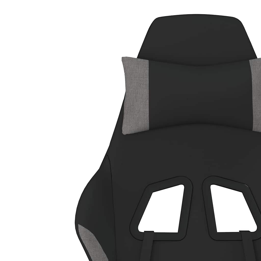 Chaise de jeu de massage repose-pied Noir et gris clair Tissu - XIOS