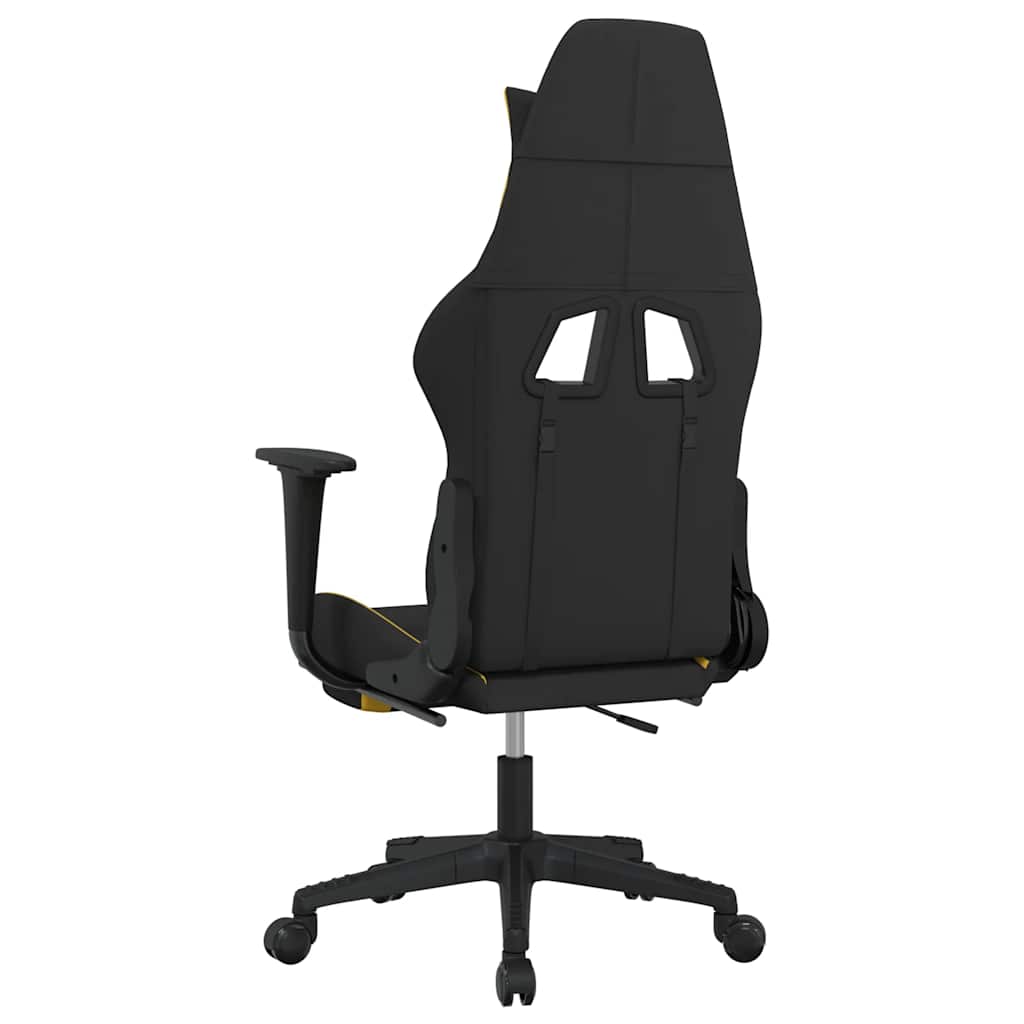 Chaise de jeu de massage avec repose-pied Noir et jaune Tissu - XIOS