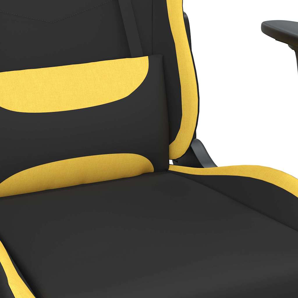 Chaise de jeu de massage avec repose-pied Noir et jaune Tissu - XIOS