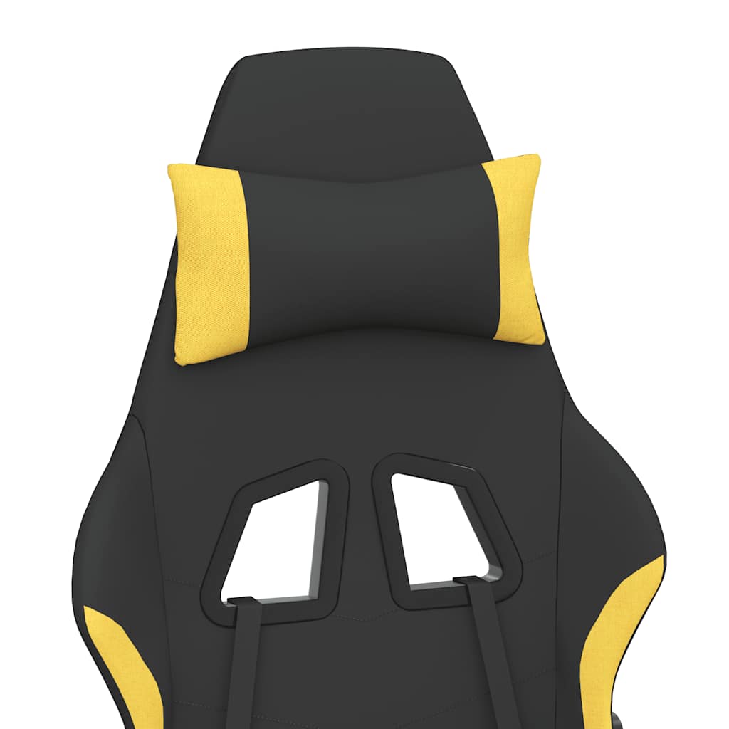 Chaise de jeu de massage avec repose-pied Noir et jaune Tissu - XIOS