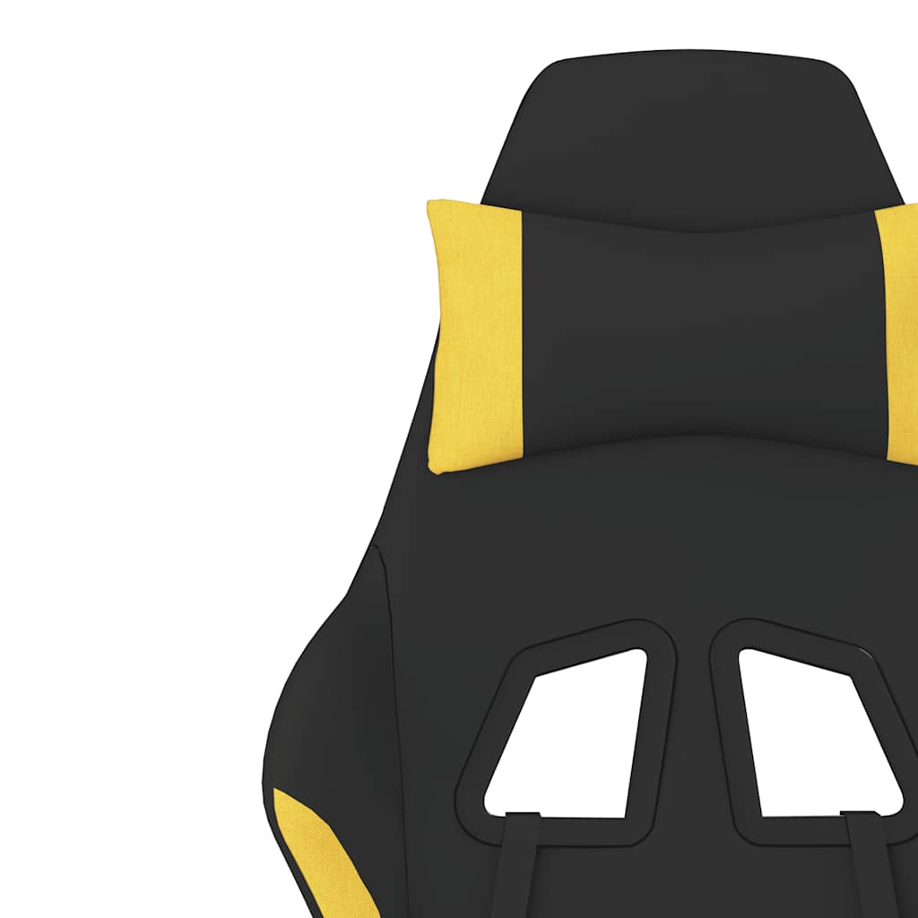 Chaise de jeu de massage avec repose-pied Noir et jaune Tissu - XIOS