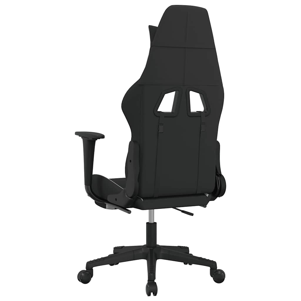 Chaise de jeu de massage avec repose-pied Noir et blanc Tissu - XIOS