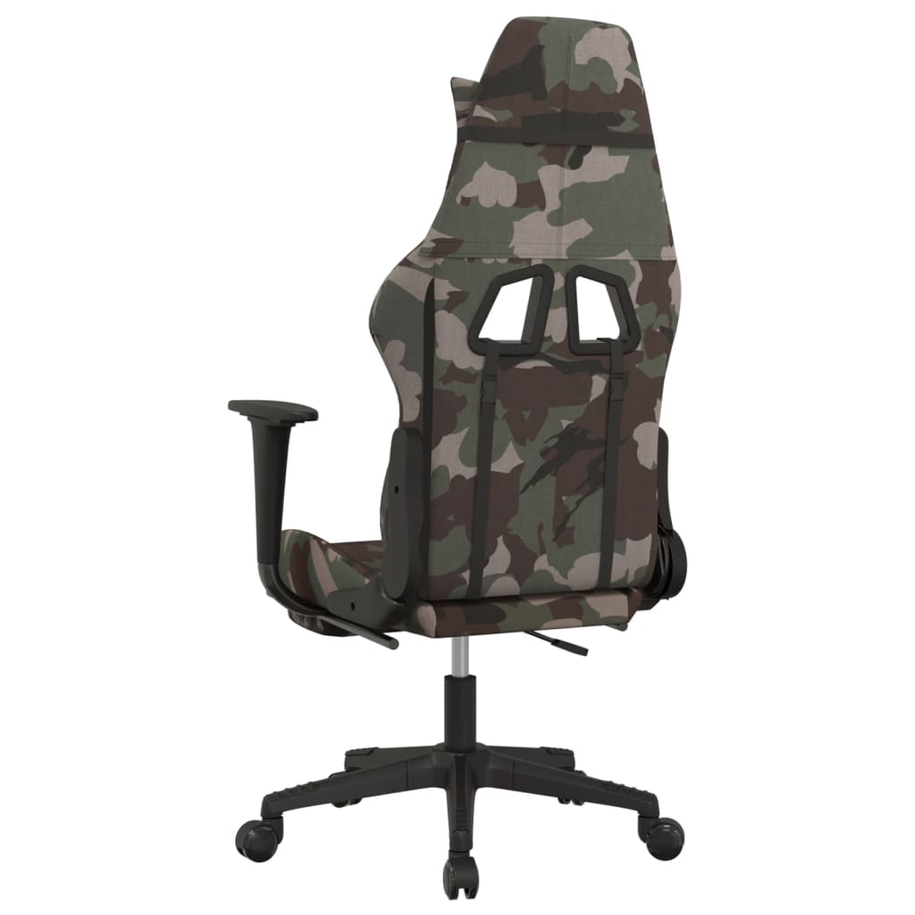 Chaise de jeu de massage repose-pied Noir et camouflage Tissu - XIOS