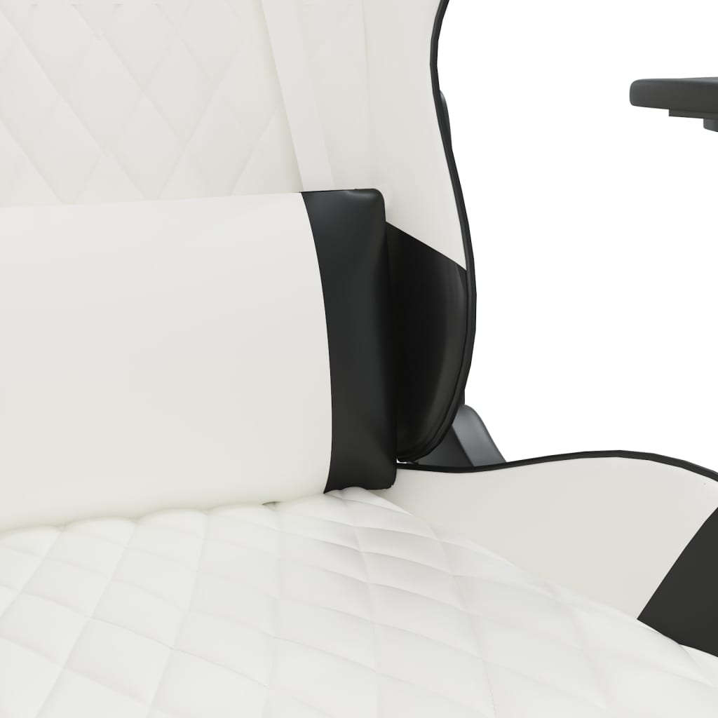 Chaise de jeu de massage Blanc et noir Similicuir - XIOS
