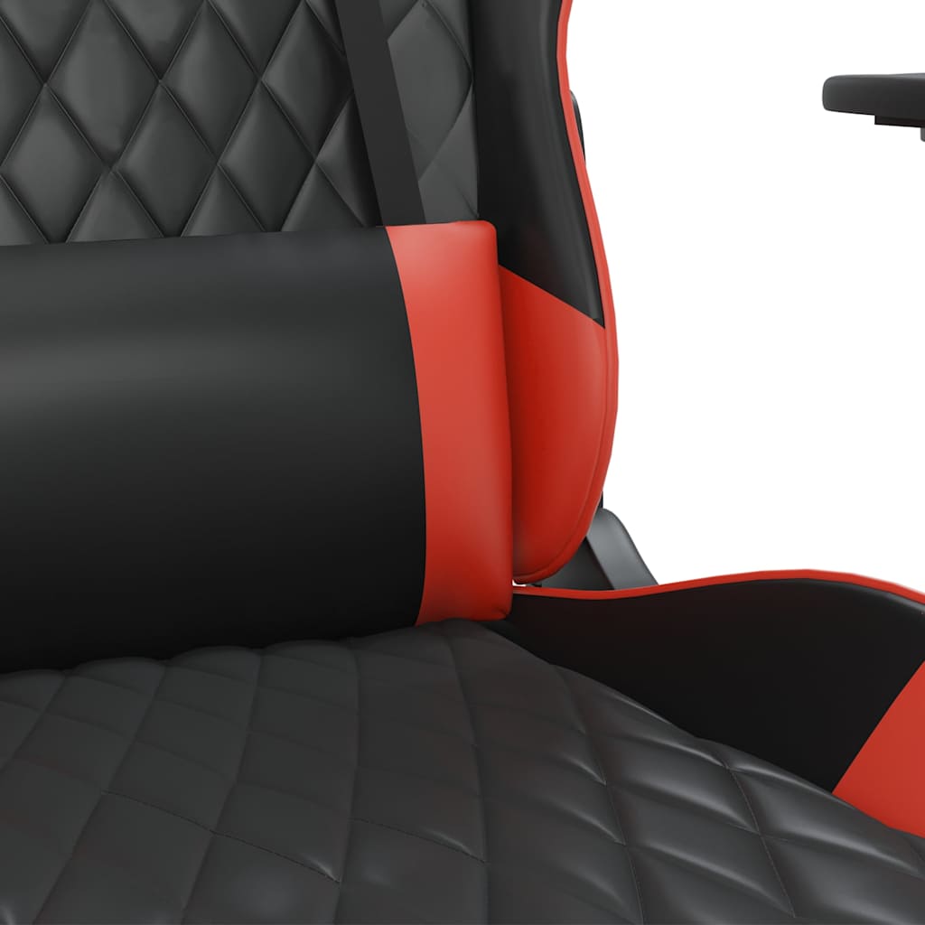 Chaise de jeu de massage avec repose-pied Noir&Rouge Similicuir - XIOS