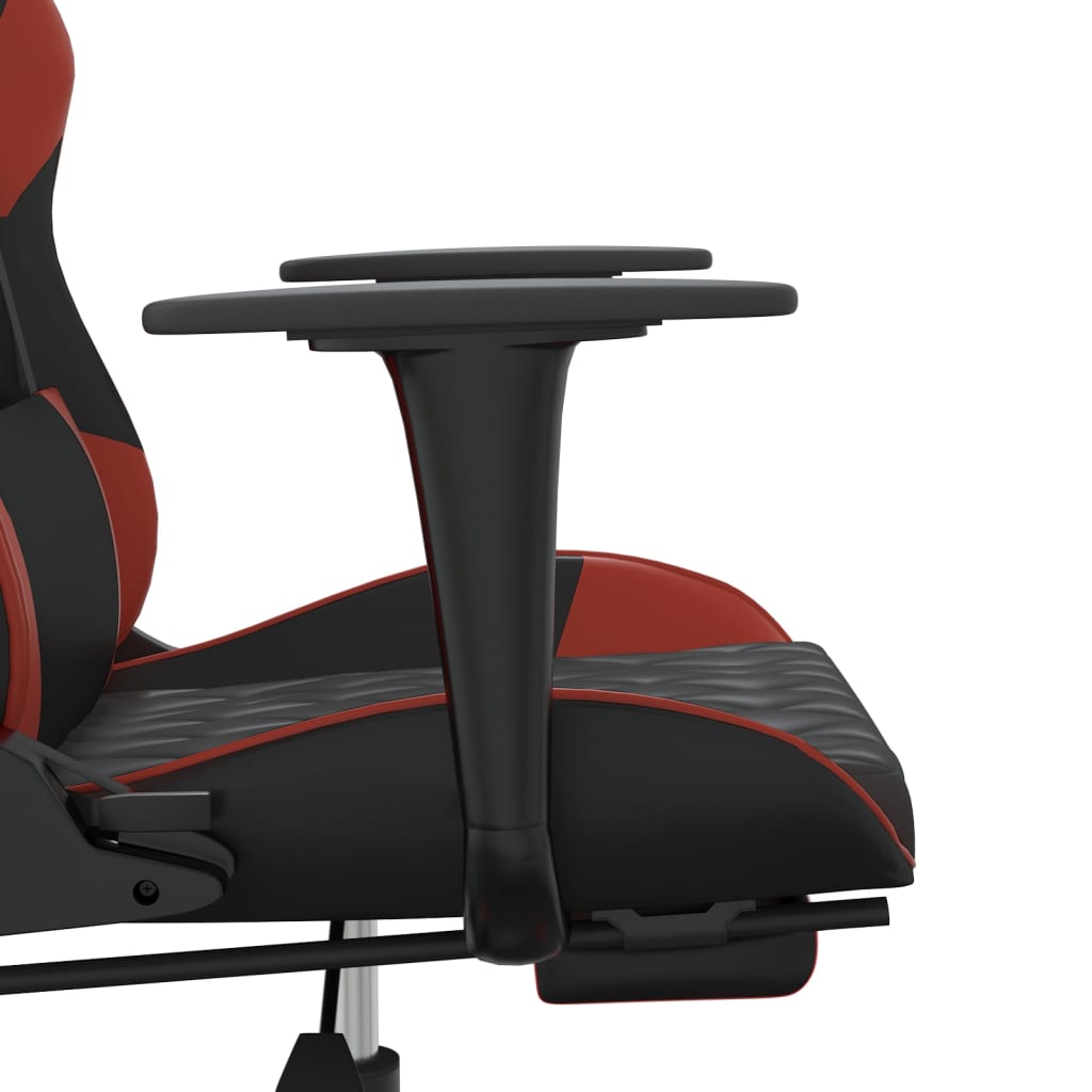 Chaise de jeu de massage repose-pied Noir&Bordeaux Similicuir - XIOS
