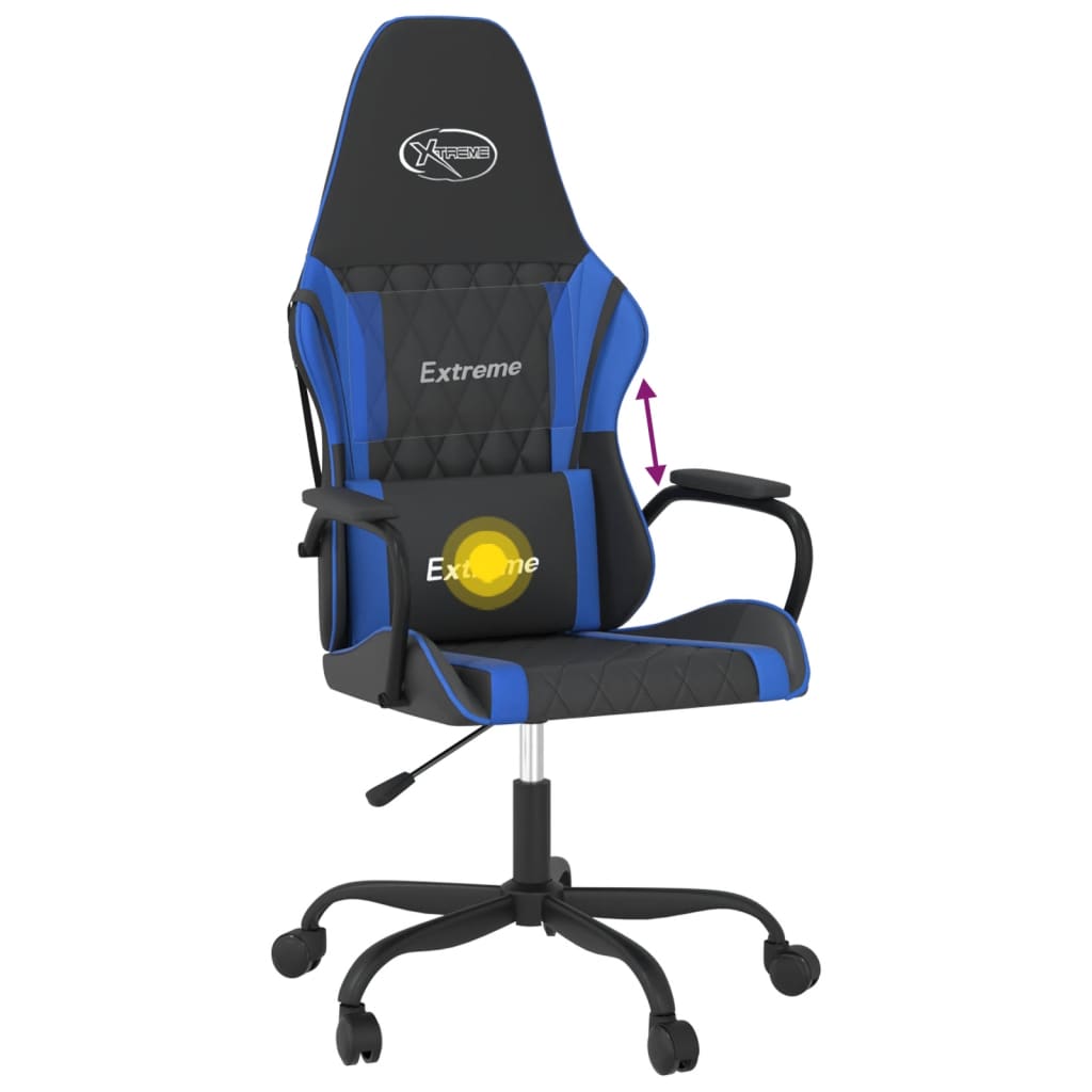 Chaise de jeu de massage Noir et bleu Similicuir - XIOS
