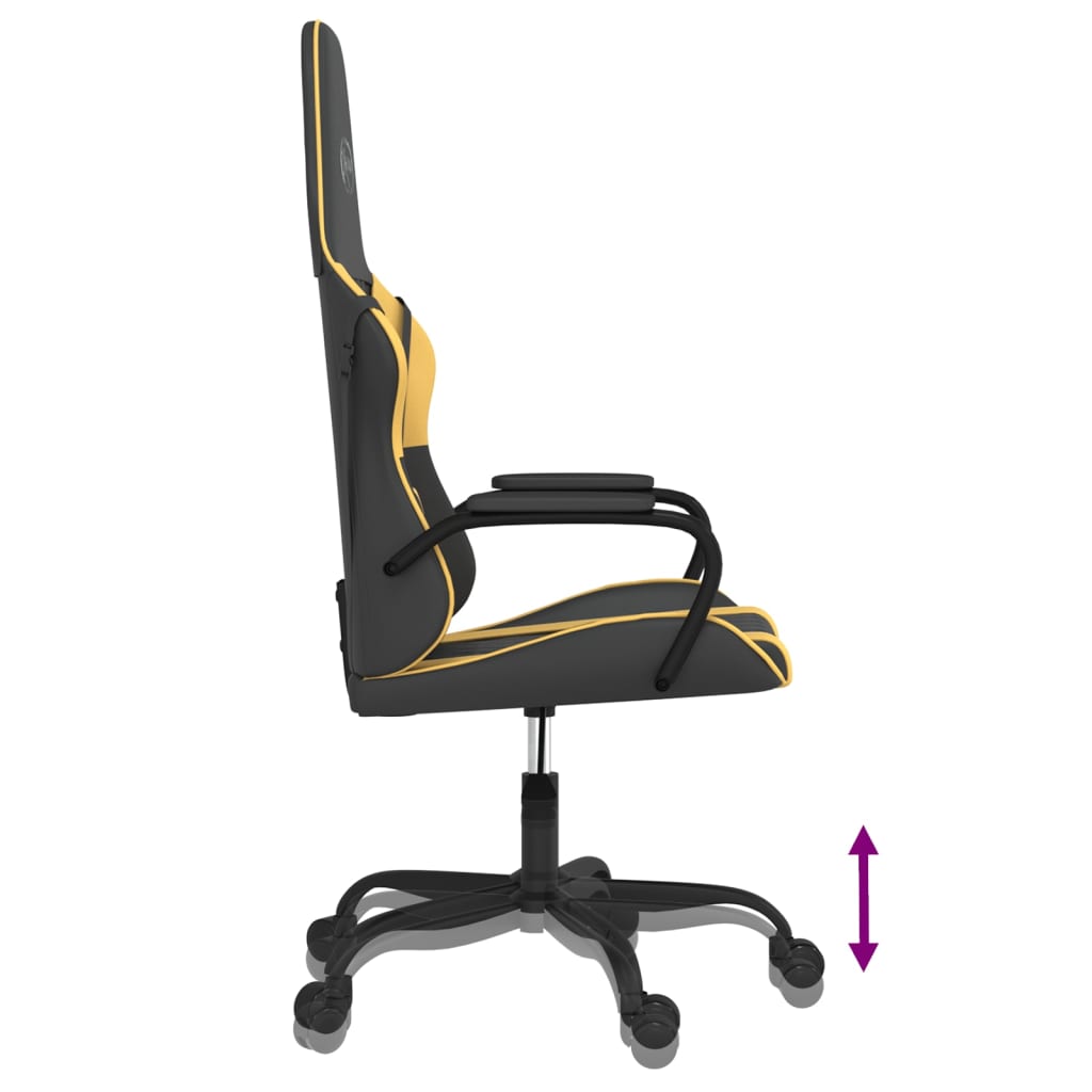 Chaise de jeu de massage Noir et doré Similicuir - XIOS