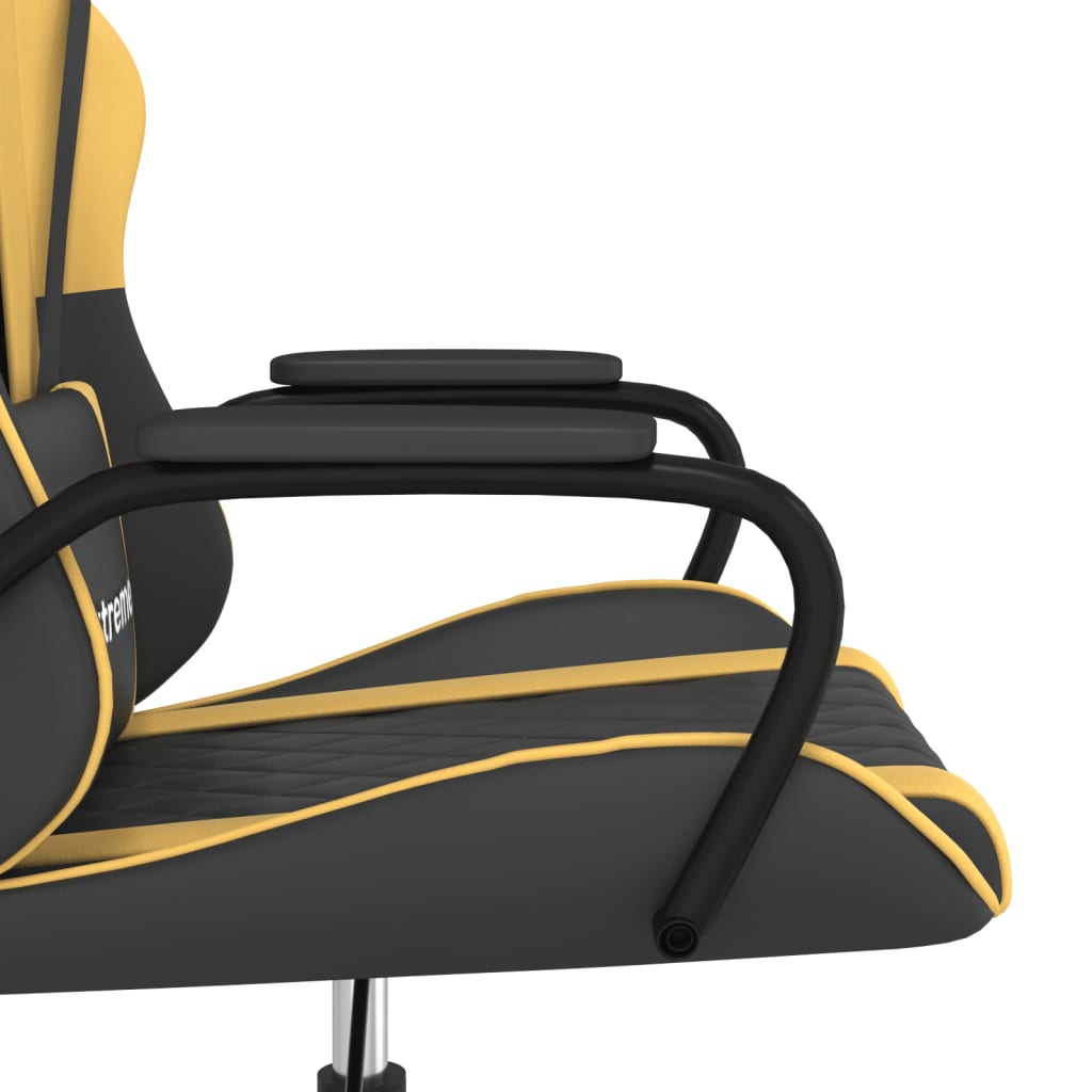 Chaise de jeu de massage Noir et doré Similicuir - XIOS