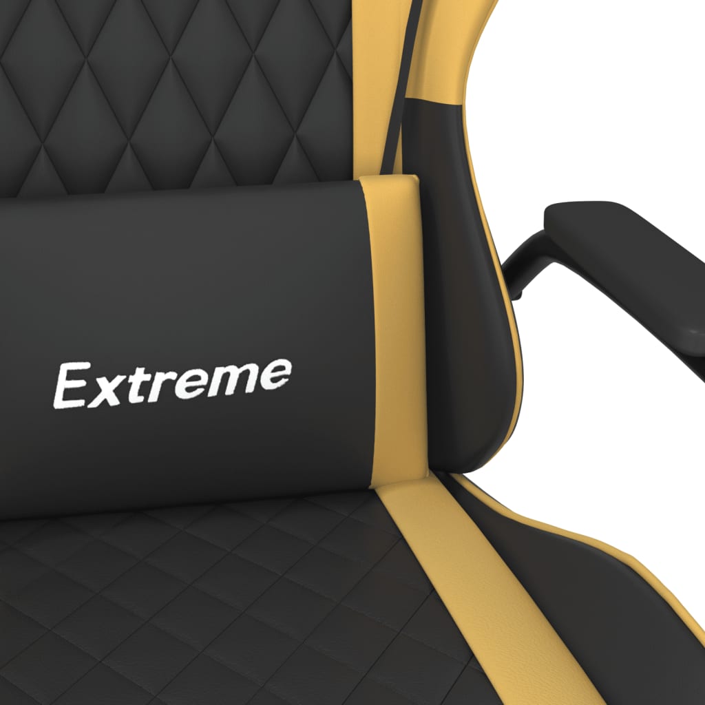 Chaise de jeu de massage Noir et doré Similicuir - XIOS