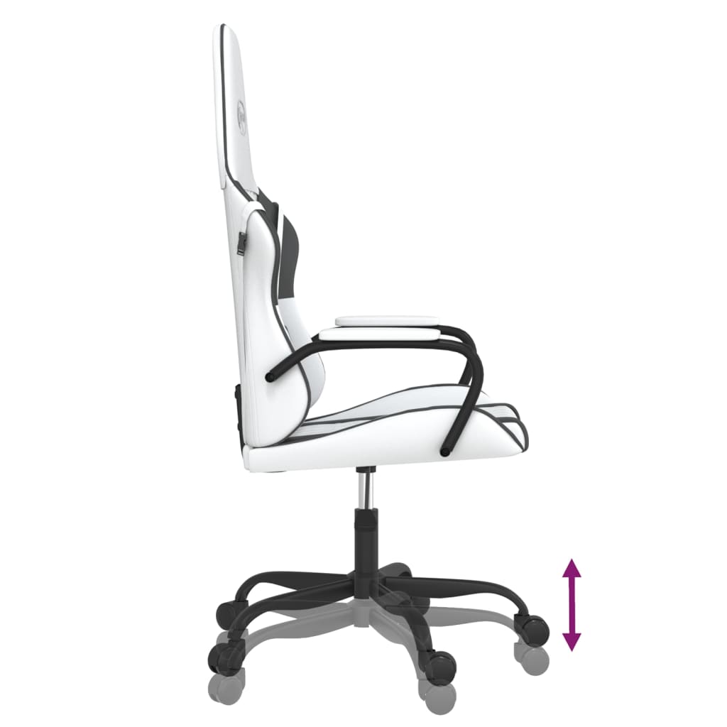 Chaise de jeu de massage Blanc et noir Similicuir - XIOS