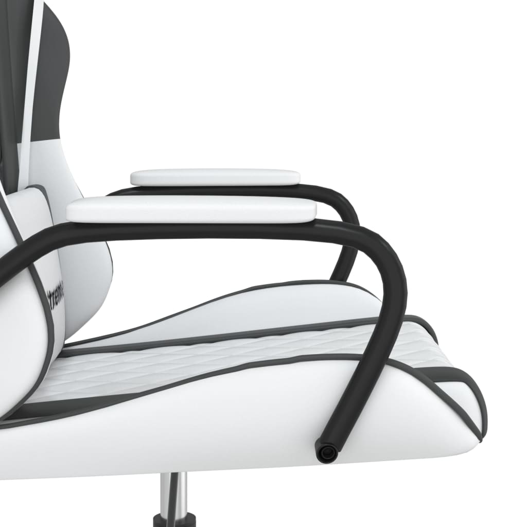 Chaise de jeu de massage Blanc et noir Similicuir - XIOS