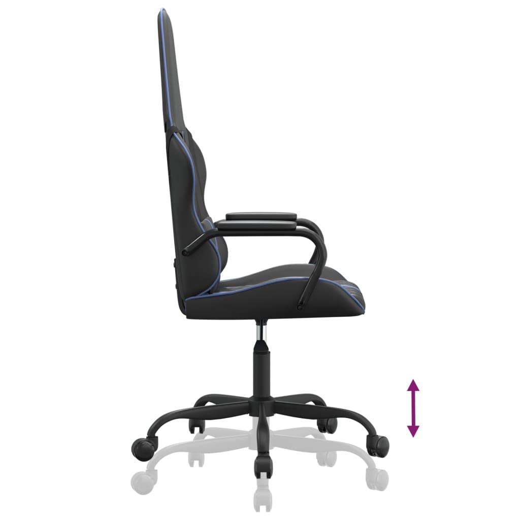 Chaise de jeu de massage bleu et noir similicuir - XIOS