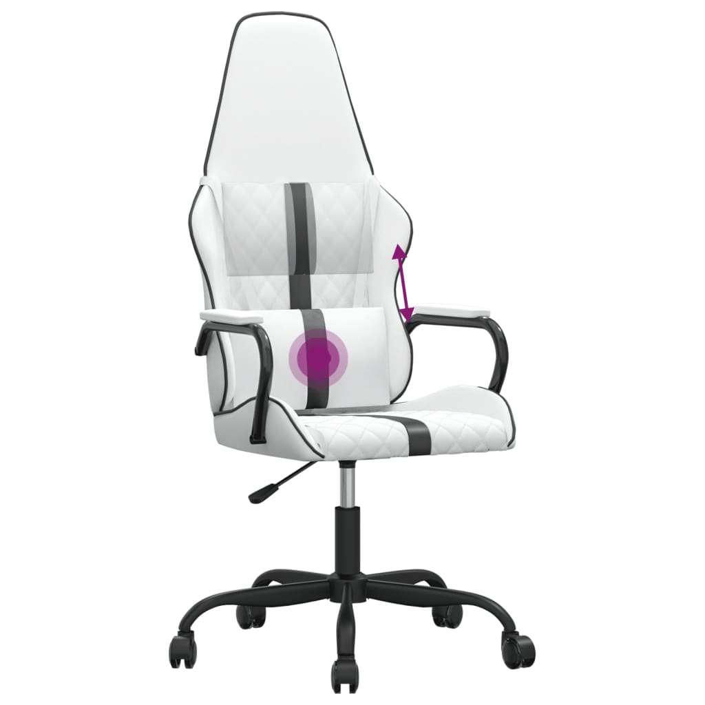 Chaise de jeu de massage Noir et blanc Similicuir - XIOS