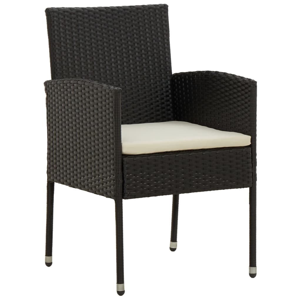 Mobilier à dîner d'extérieur 5 pcs Résine tressée Noir