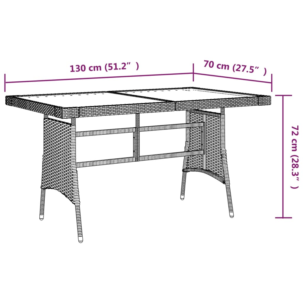 Mobilier à dîner d'extérieur 7 pcs Résine tressée Gris