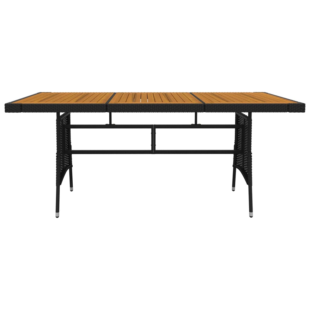 Ensemble à manger d'extérieur 9 pcs Résine tressée Noir