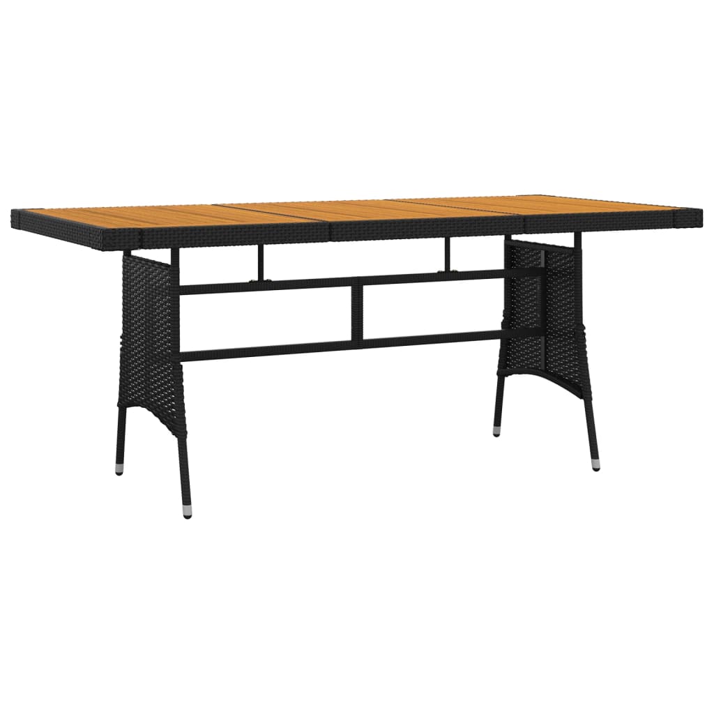 Ensemble à manger d'extérieur 7 pcs Résine tressée Noir