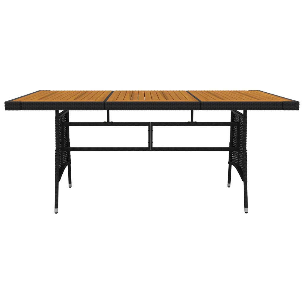 Ensemble à manger d'extérieur 7 pcs Résine tressée Noir