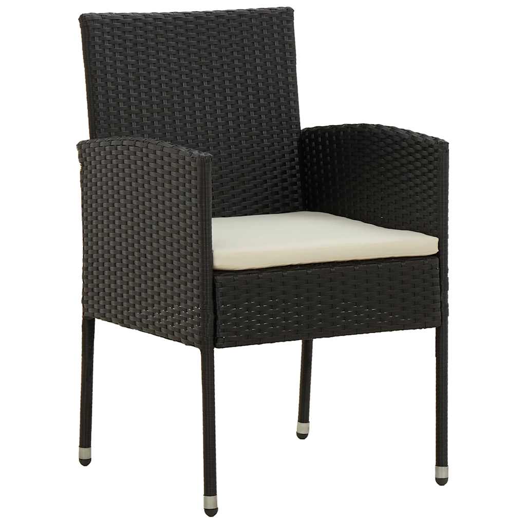 Ensemble à manger d'extérieur 9 pcs Résine tressée Noir