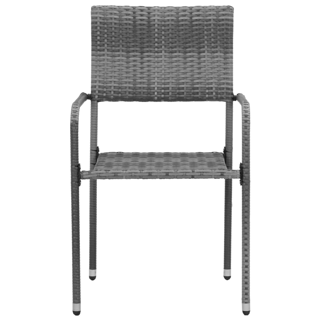 Mobilier à dîner d'extérieur 9 pcs Résine tressée Gris - XIOS