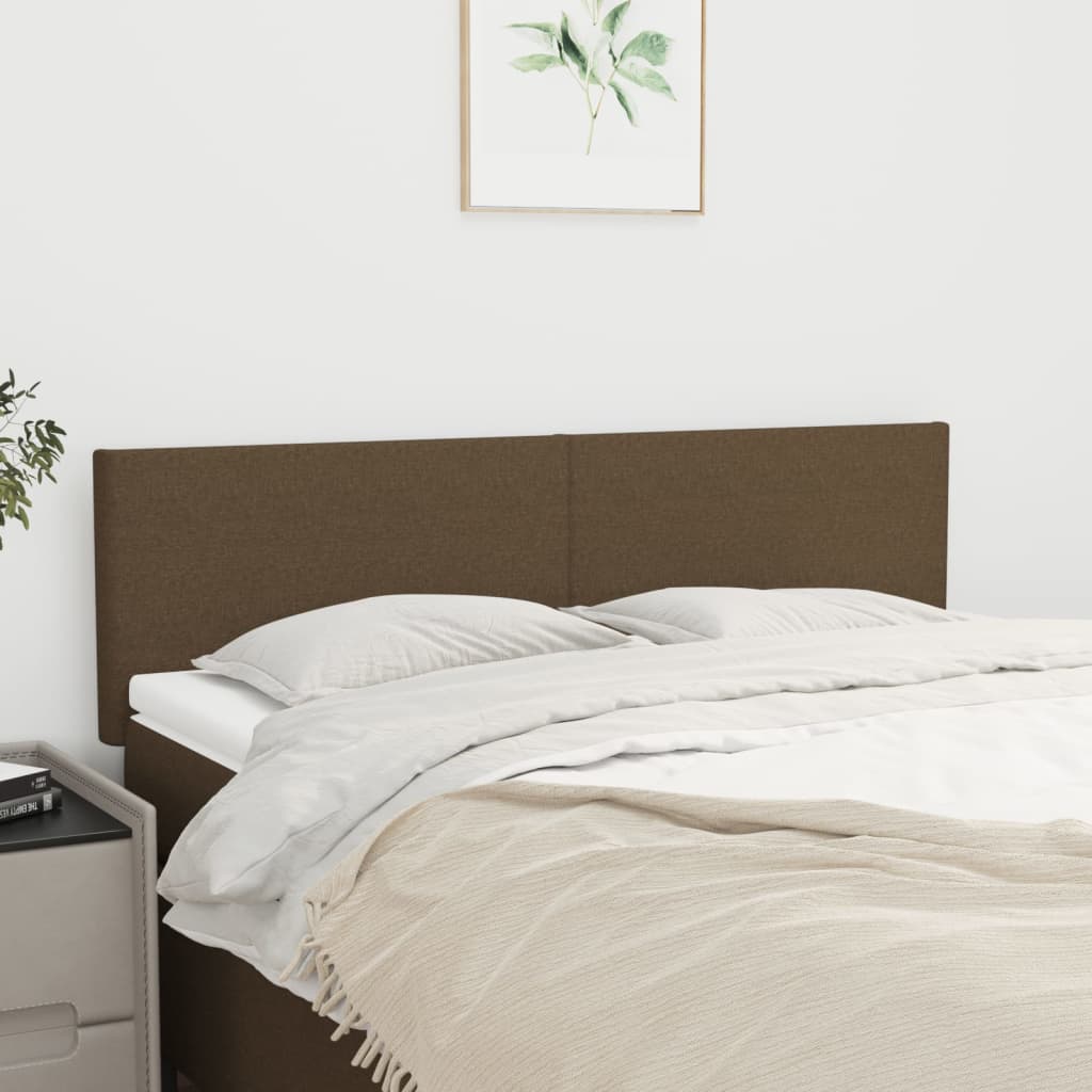 Têtes de lit Marron foncé 144 x 5 x 78/88 cm Tissu - XIOS