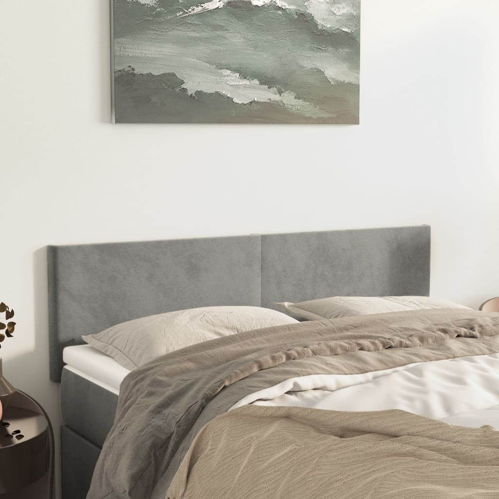 Têtes de lit Gris clair 144x5x78/88 cm Velours - XIOS