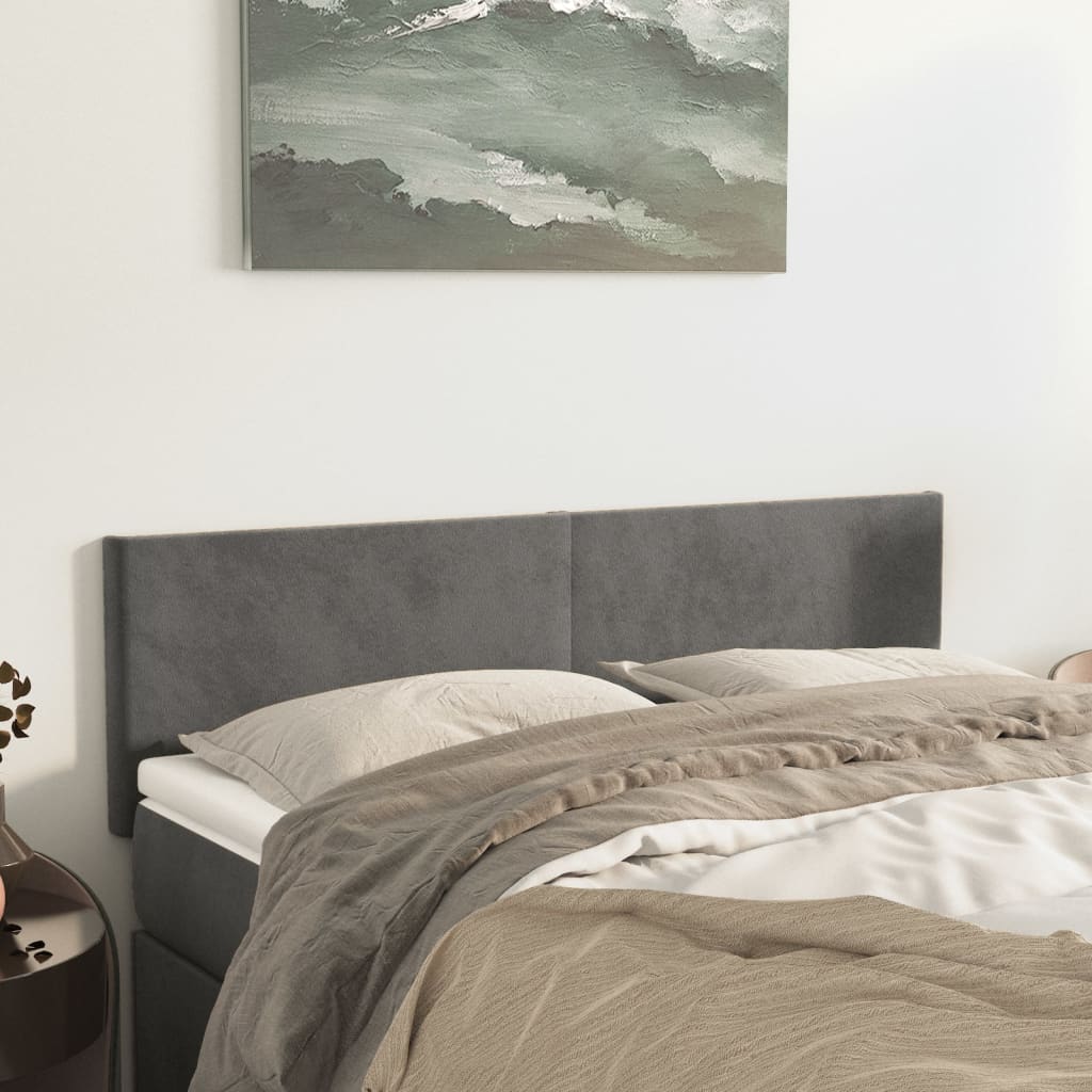 Têtes de lit Gris foncé 144x5x78/88 cm Velours - XIOS