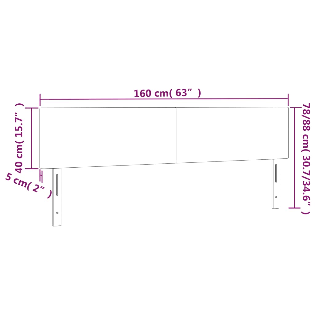 Têtes de lit Crème 160x5x78/88 cm Similicuir - XIOS