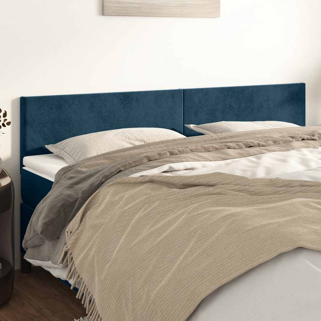 Têtes de lit Bleu foncé 160 x 5 x 78/88 cm Velours - XIOS