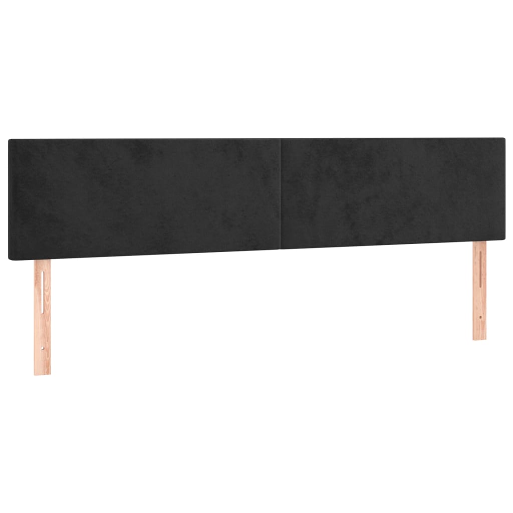 Têtes de lit 2 pcs Noir 90x5x78/88 cm Velours - XIOS