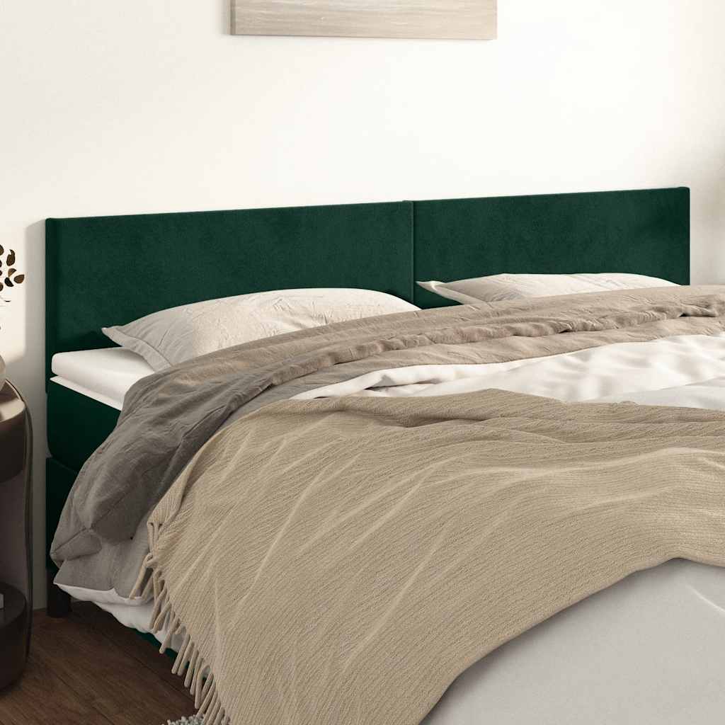 Têtes de lit 2 pcs Vert foncé 90x5x78/88 cm Velours - XIOS