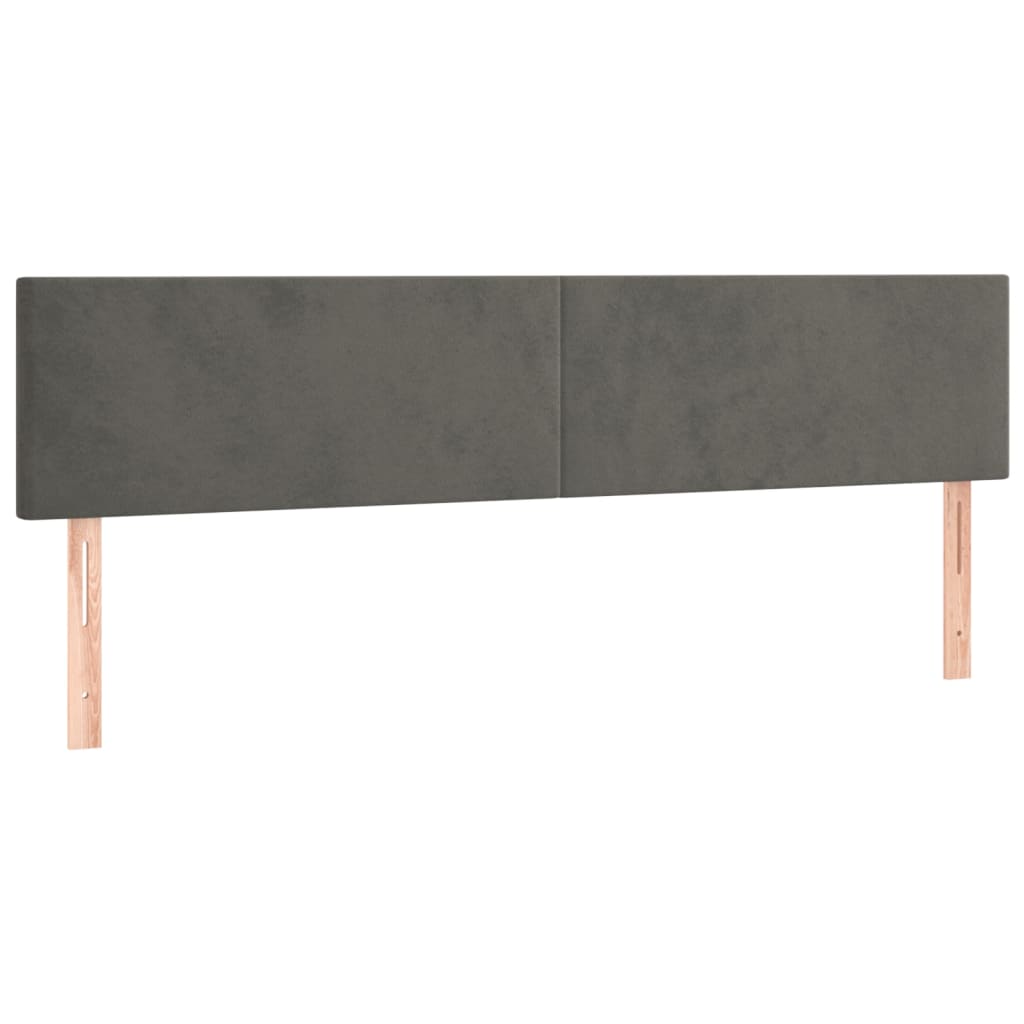 Têtes de lit 2 pcs Gris foncé 100x5x78/88 cm Velours - XIOS