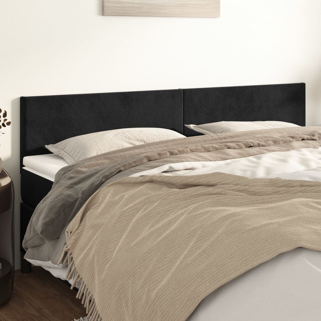 Têtes de lit Noir 200 x 5 x 78/88 cm Velours - XIOS