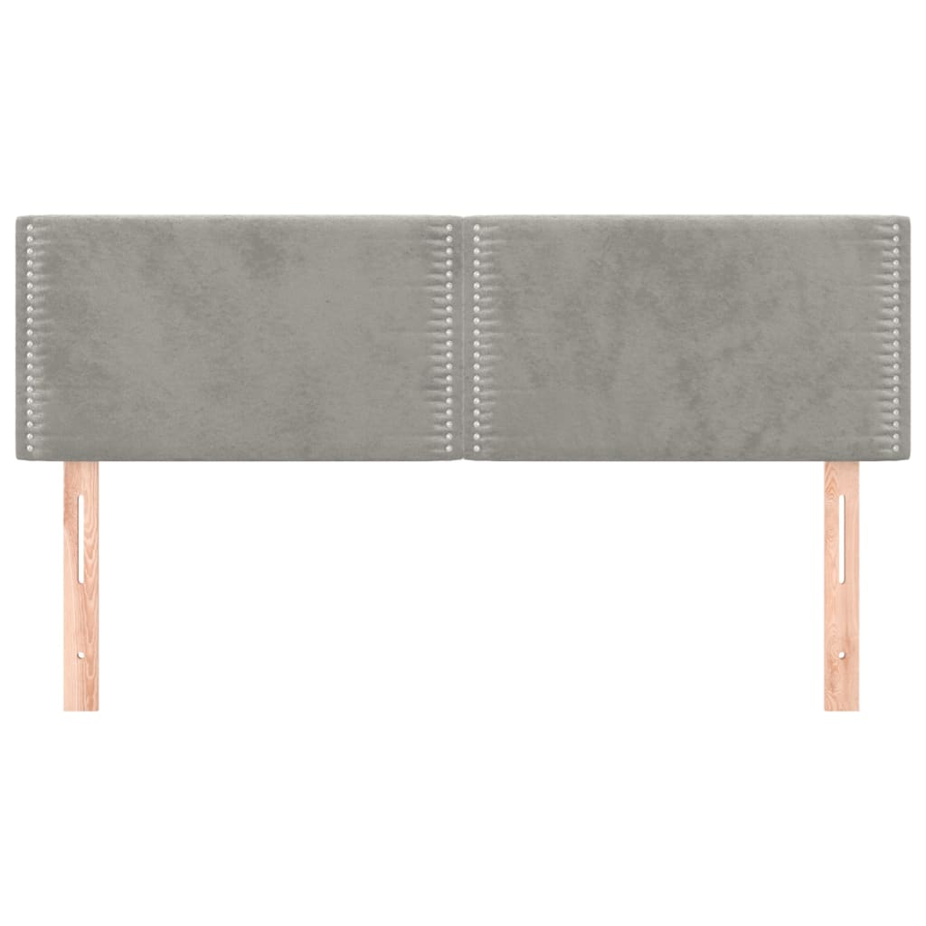 Têtes de lit 2 pcs Gris clair 72x5x78/88 cm Velours - XIOS