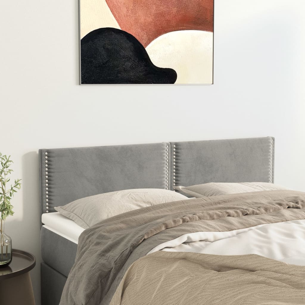 Têtes de lit Gris clair 144x5x78/88 cm Velours - XIOS
