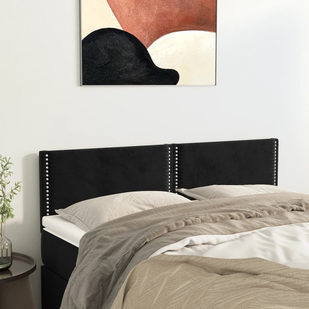 Têtes de lit 2 pcs Noir 72x5x78/88 cm Velours - XIOS