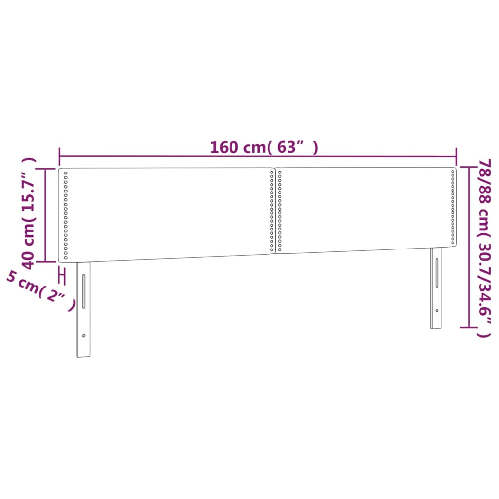 Têtes de lit Gris foncé 160x5x78/88 cm Velours - XIOS