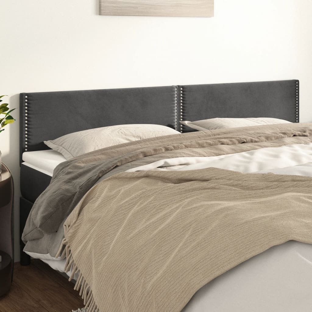 Têtes de lit 2 pcs Gris foncé 80x5x78/88 cm Velours - XIOS
