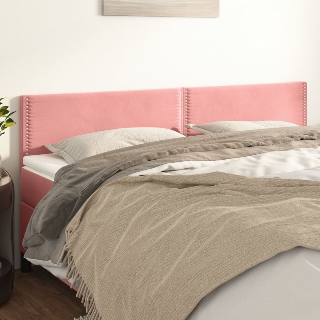Têtes de lit 2 pcs Rose 80x5x78/88 cm Velours - XIOS