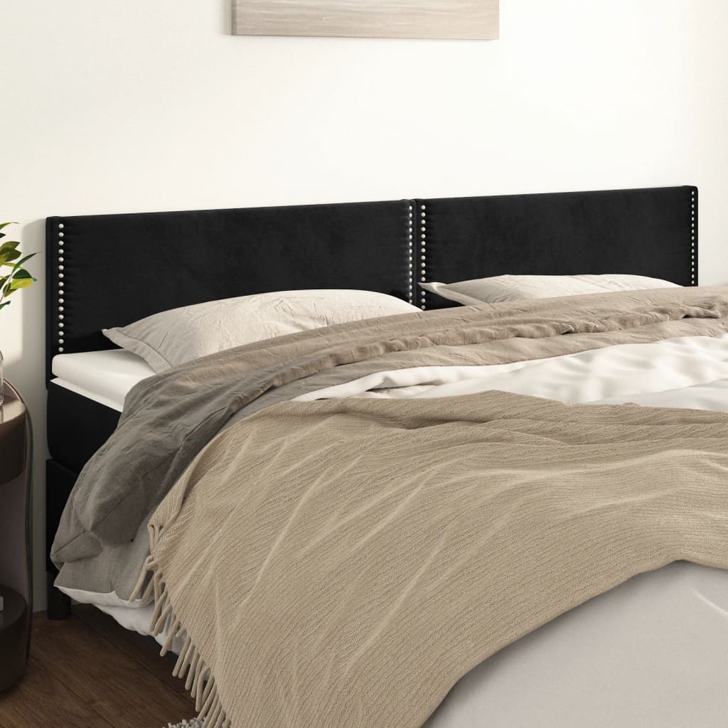 Têtes de lit 2 pcs Noir 90x5x78/88 cm Velours - XIOS