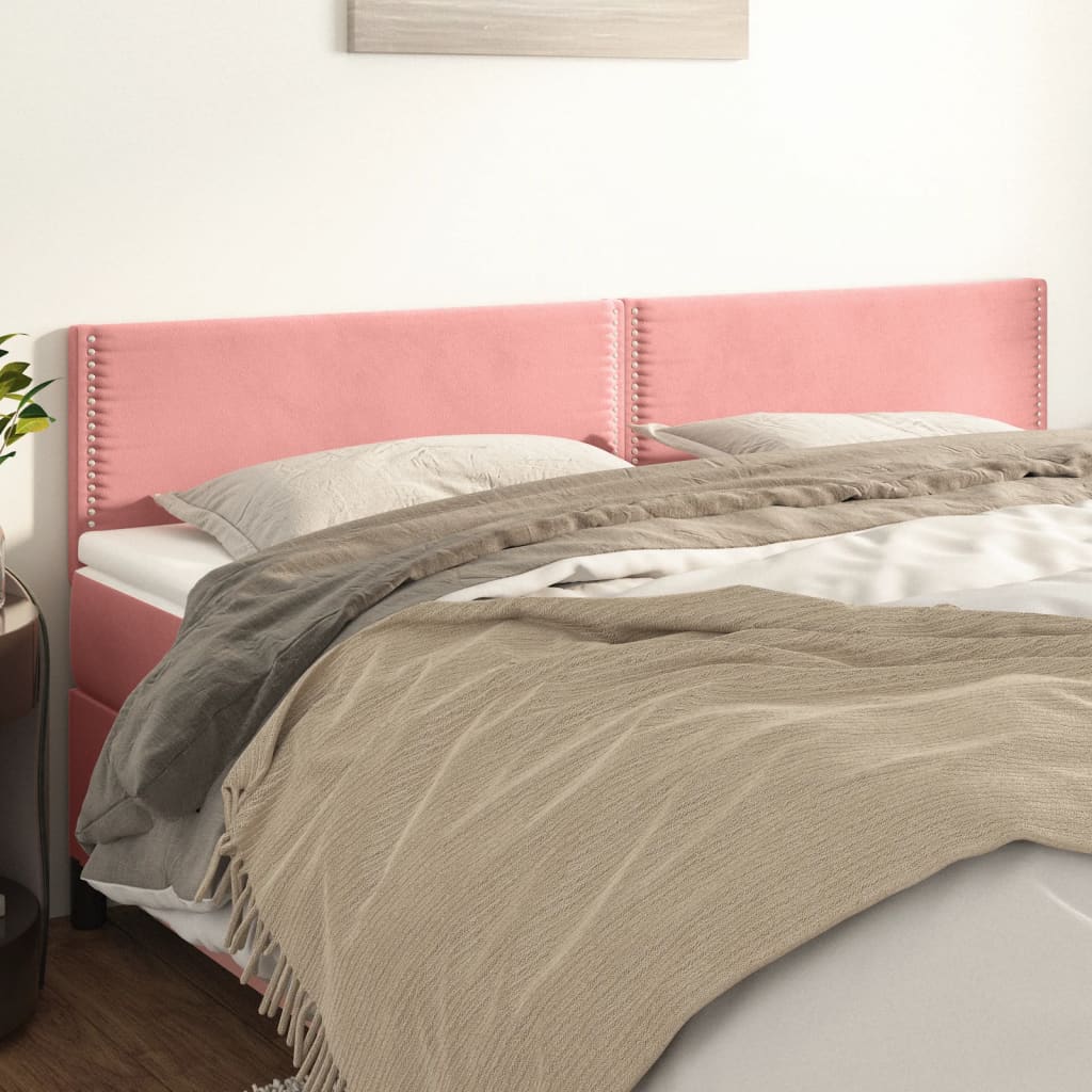 Têtes de lit 2 pcs Rose 90x5x78/88 cm Velours - XIOS