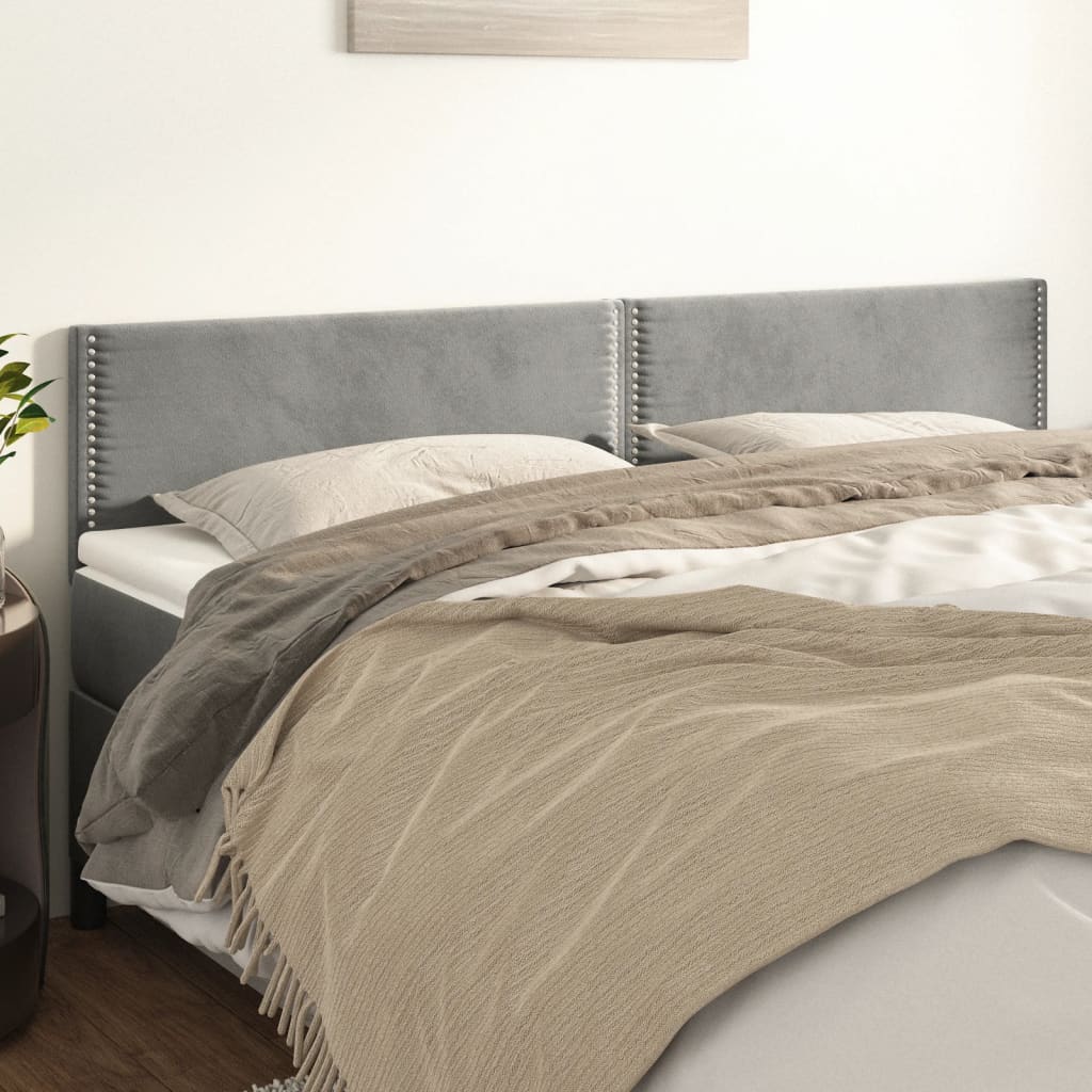 Têtes de lit 2 pcs Gris clair 100x5x78/88 cm Velours - XIOS