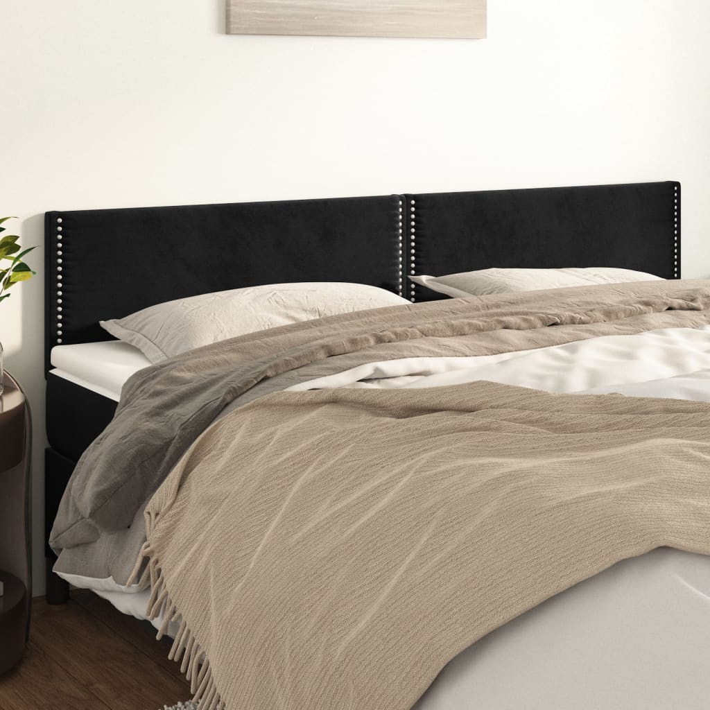 Têtes de lit 2 pcs Noir 100x5x78/88 cm Velours - XIOS
