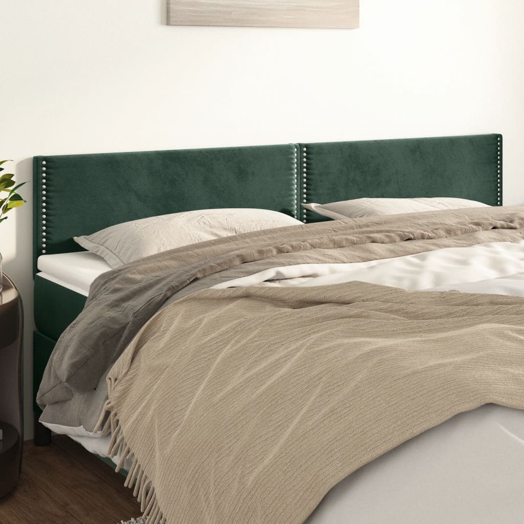 Têtes de lit 2 pcs Vert foncé 100x5x78/88 cm Velours - XIOS