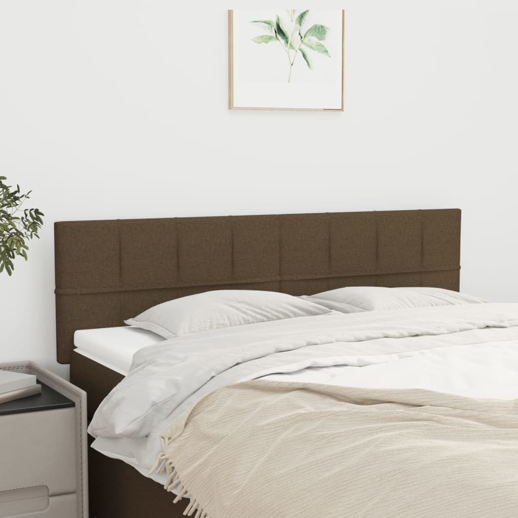 Têtes de lit Marron foncé 144 x 5 x 78/88 cm Tissu - XIOS
