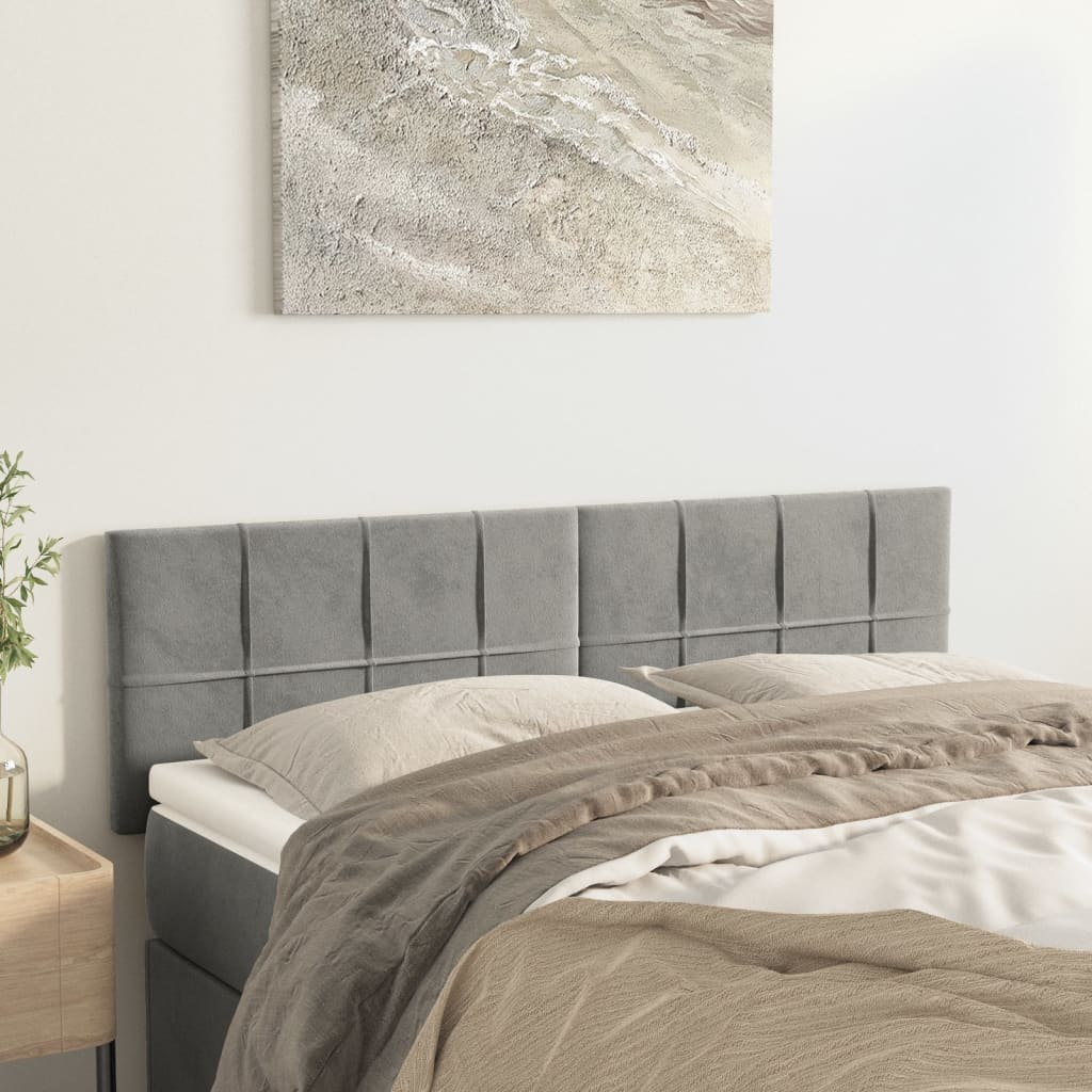 Têtes de lit Gris clair 144x5x78/88 cm Velours - XIOS