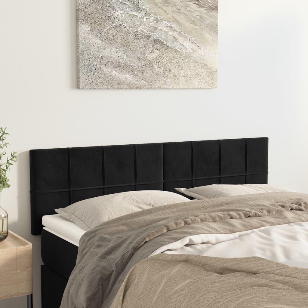 Têtes de lit Noir 144 x 5 x 78/88 cm Velours - XIOS