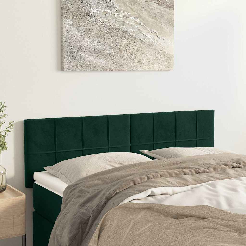 Têtes de lit 2 pcs Vert foncé 72x5x78/88 cm Velours - XIOS