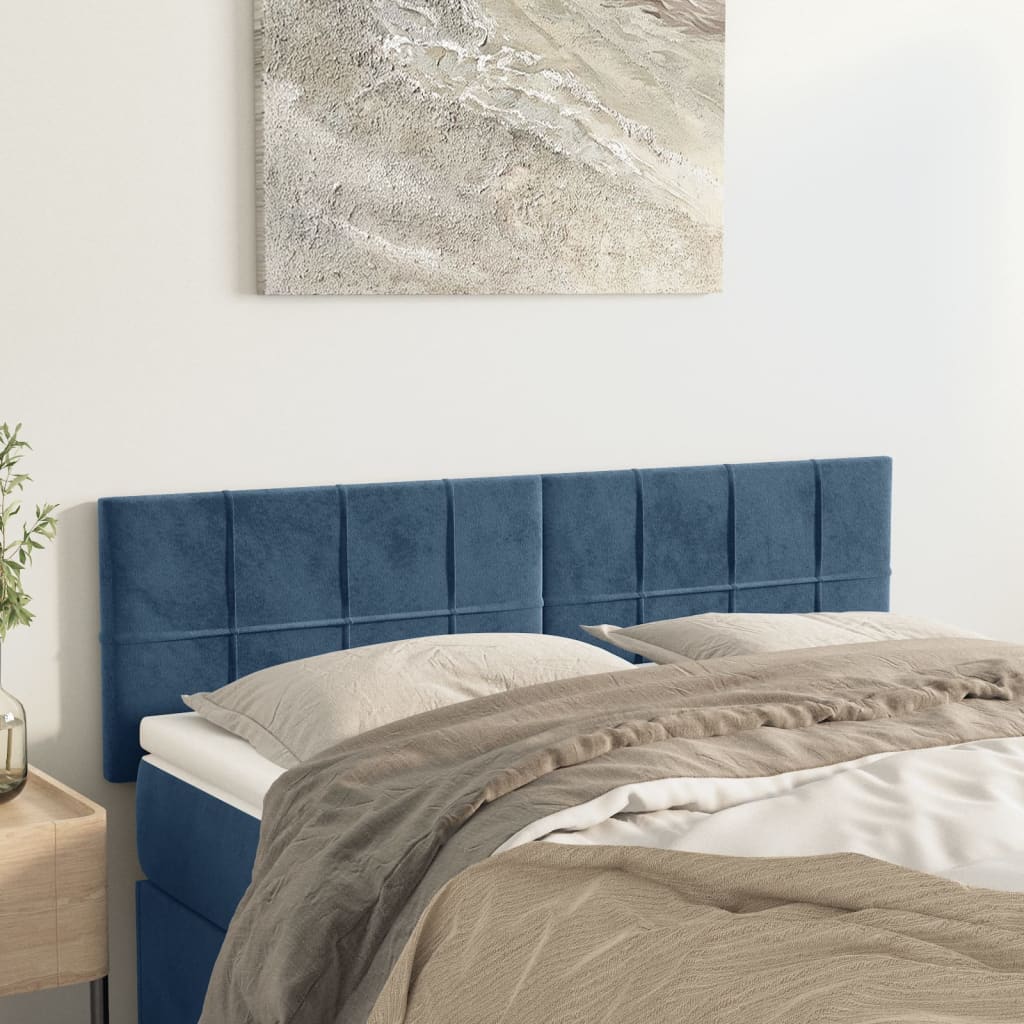 Têtes de lit 2 pcs Bleu foncé 72x5x78/88 cm Velours - XIOS